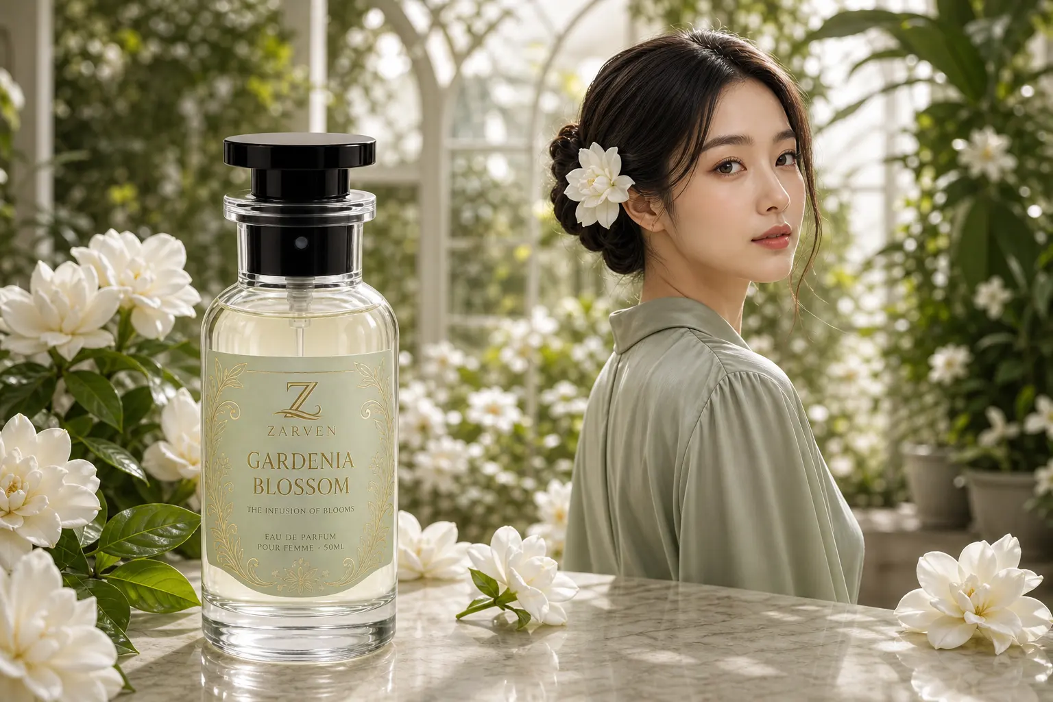 Gardenia Blossom — The Infusion of Blooms, product in campaign
